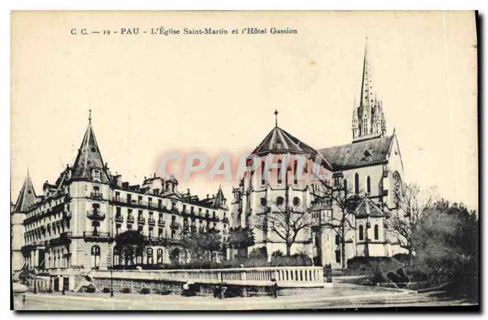 Pau — Kirche Saint-Martin und Hotel Gassion — C.C. n°19 - Vorderseite