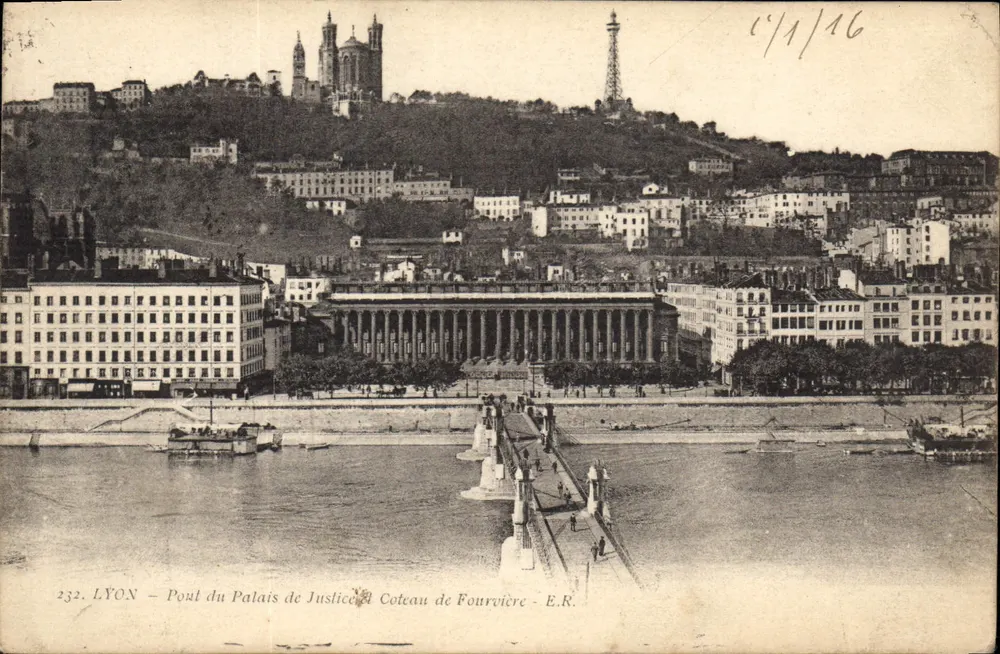 LYON — Pont du Palais de Justice et Coteau de Fourvière — E.R. - Vorderseite