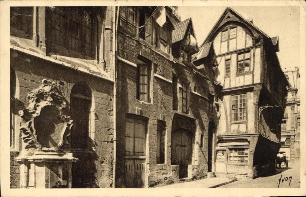 Rouen — Alte Häuser in der Rue Saint-Romain — Yvon-Verlag - Vorderseite