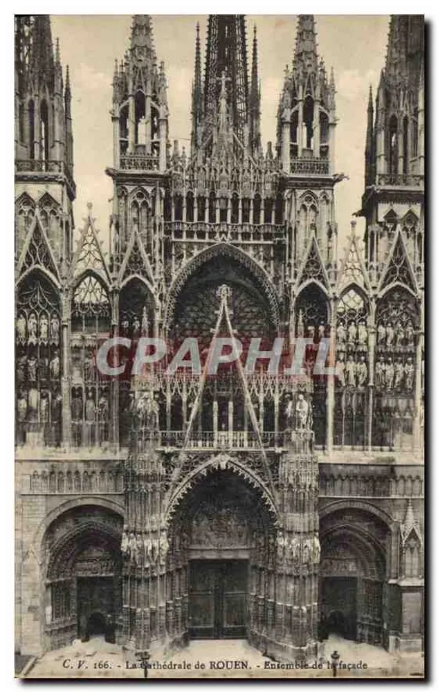 Katedra w Rouen — Całość fasady — C.V. 166 - Awers