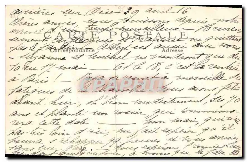 Abbeville-sur-Oise — Abtei Royaumont — Die oberen Klausuren — Édition Thiévre, L'H. Paris - Rückseite