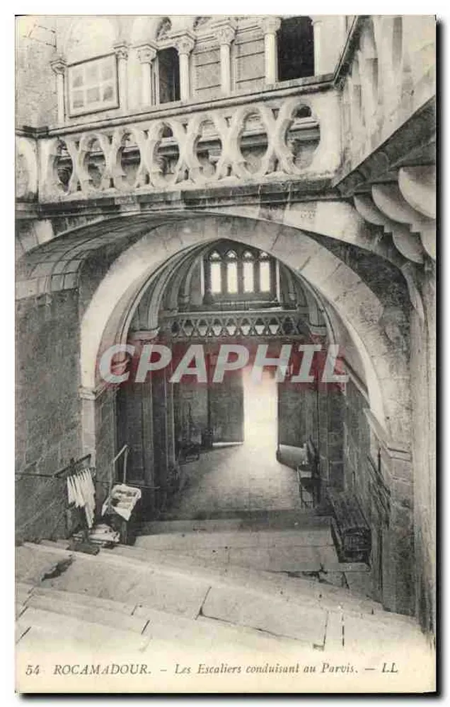 Rocamadour — Die Treppen, die zum Parvis führen — LL - Vorderseite