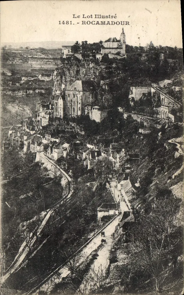 Rocamadour — vista panorâmica do vilarejo fortificado — Le Lot Illustré n°1481 - Frente