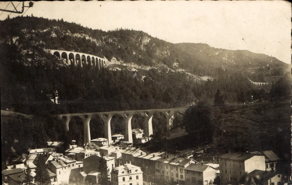 Vue do viaduto de Morez — A Franche-Comté pitoresca — Edição E. Pretet - Frente