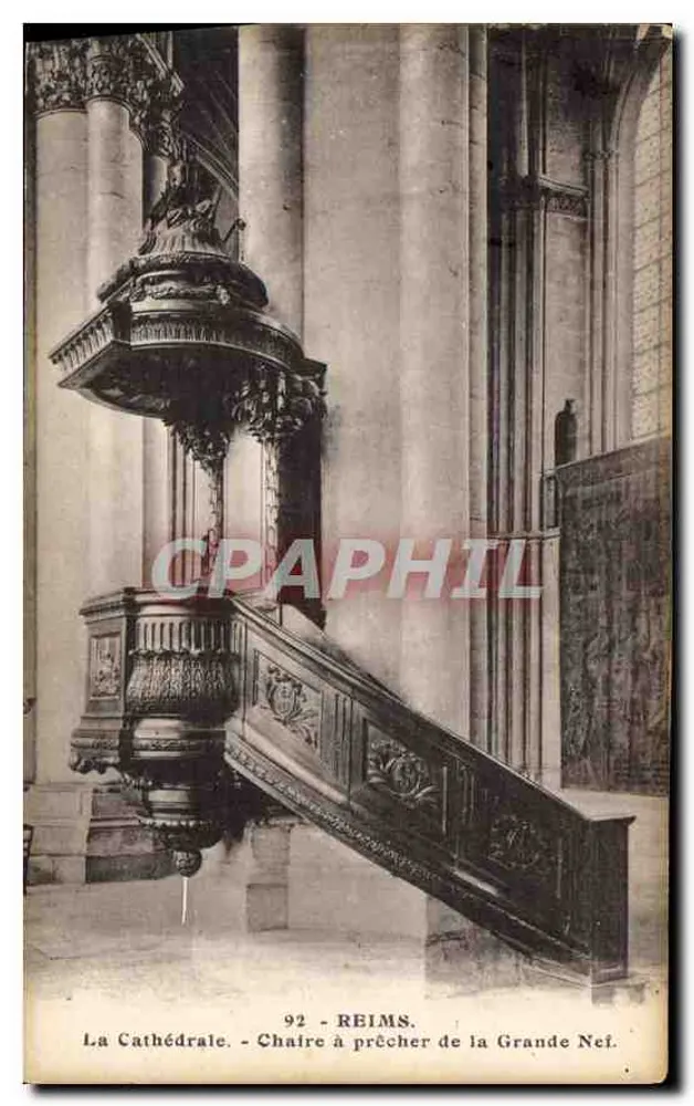 Reims — Die Kathedrale. Predigerpult der Grande Nei — A. Quantin, Verlag, Nr. 92 - Vorderseite