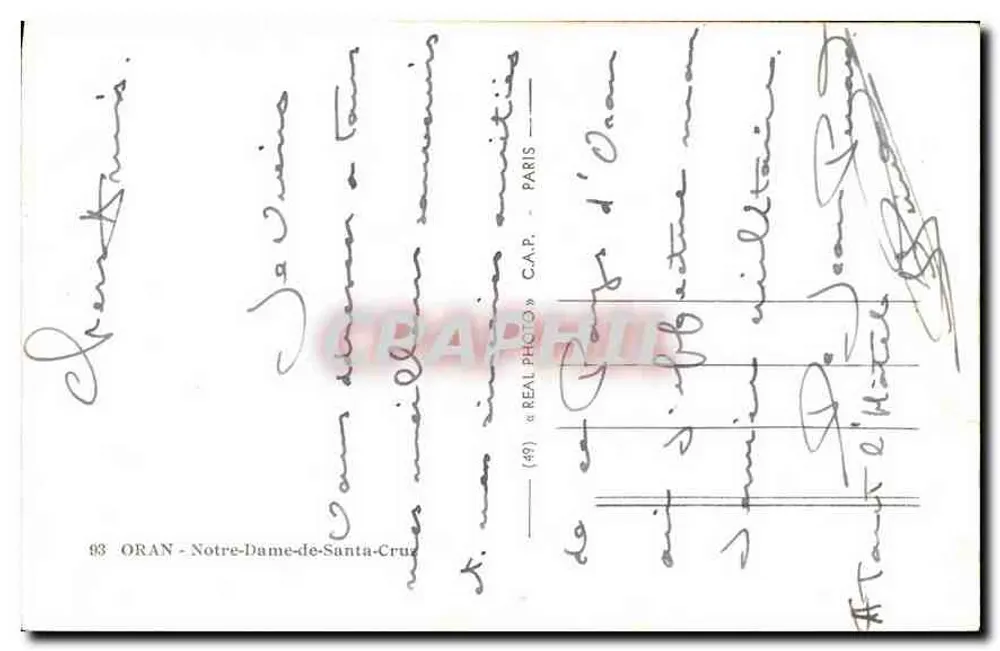 Oran - Notre-Dame-de-Santa-Cruz — Verlag C.A.P. Nr. 49 - Rückseite
