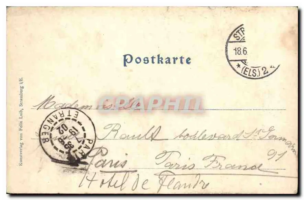 Straßburg — Kathedrale vom Quai Saint-Nicolas aus gesehen — Verlag Kunsterdag von Felix Linh - Rückseite
