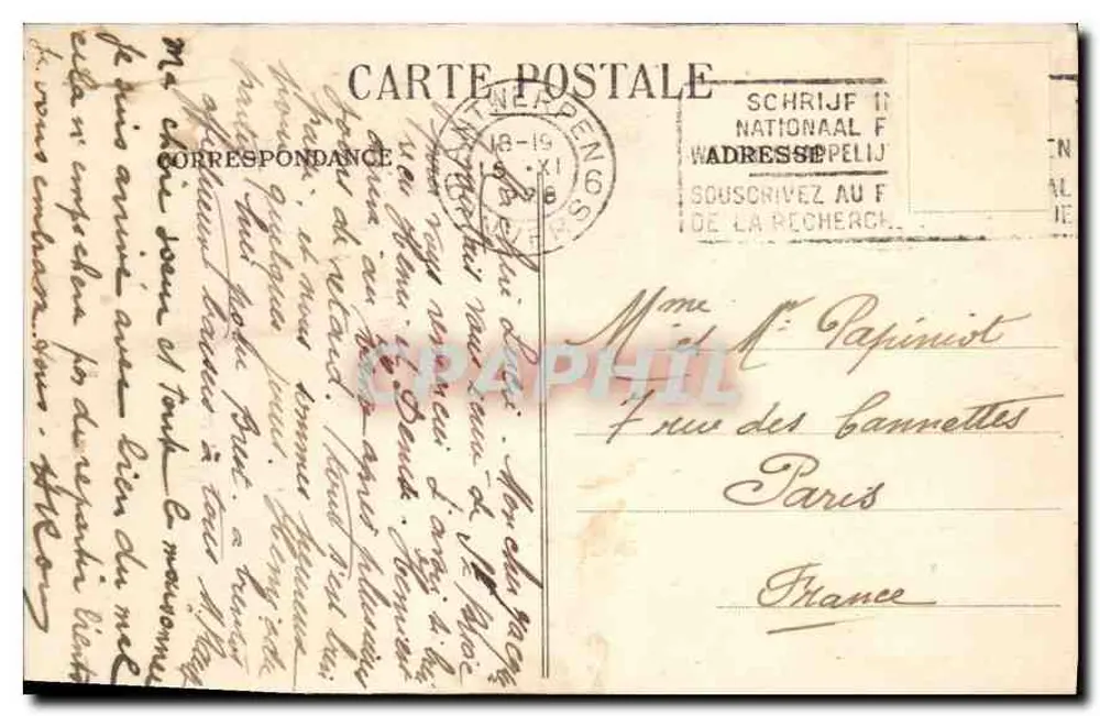 Praça Verlaine e Rubens — Antwerpen — editor ALZ n°37 - Verso