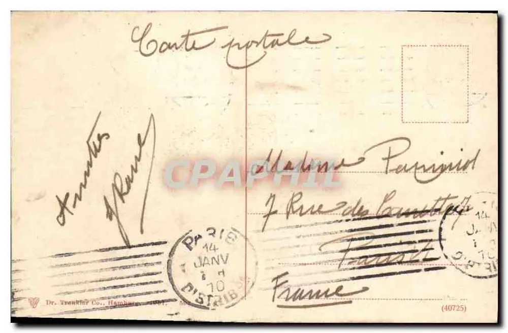 Hamburgo - Porto em Baumwall — Dr. Frankfur Co., Hamburgo - Verso