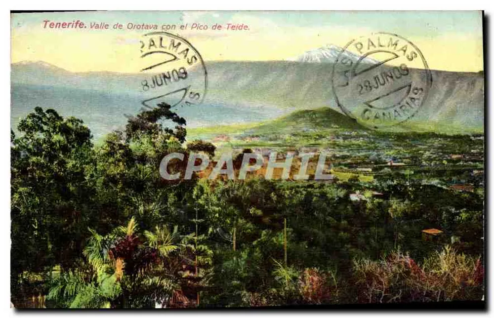 Tenerife. Tal der Orotava mit dem Pico de Teide — Verleger nicht sichtbar, Seriennummer nicht sichtbar - Vorderseite