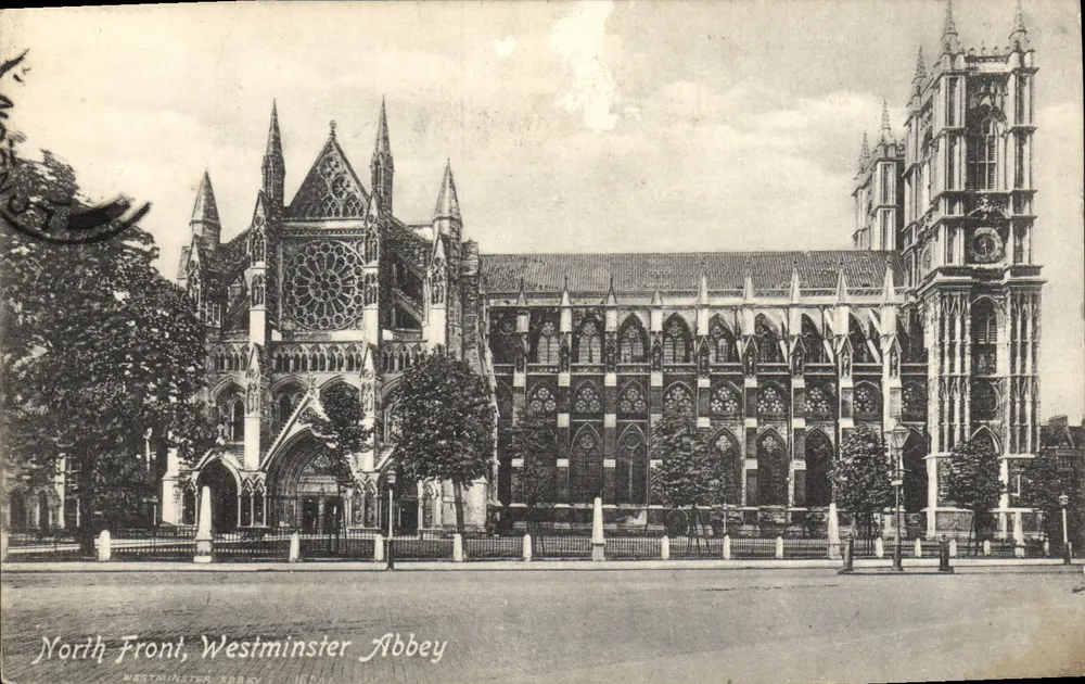 Fachada norte, Abadia de Westminster — vista da abadia — editor Valentine's Series - Frente