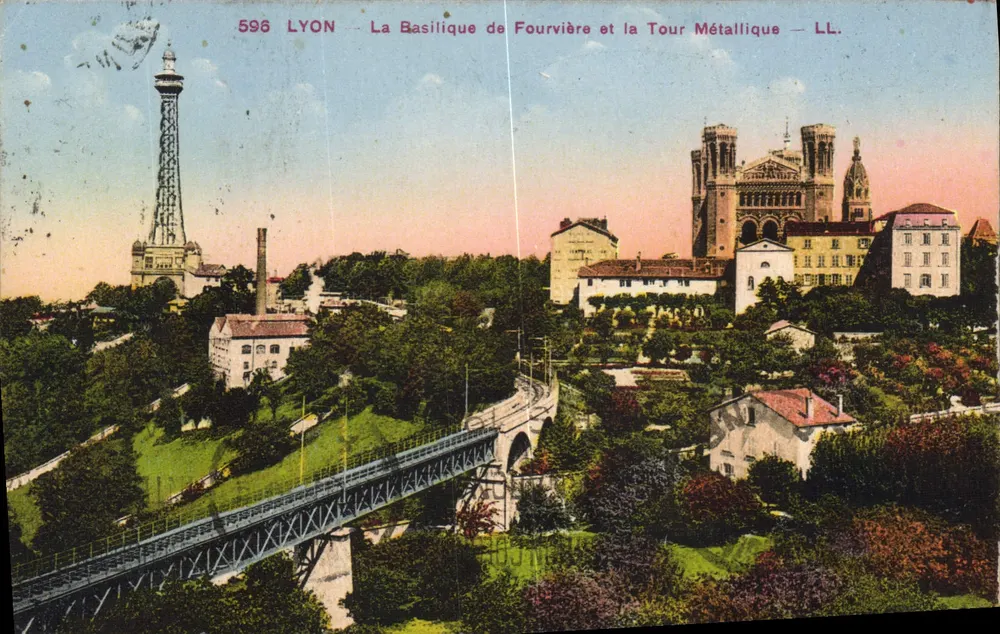 Lyon — Basilika Fourvière und die Metalltürme — LL. — N° 596 - Vorderseite