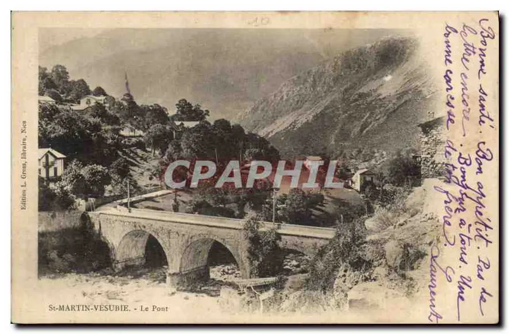St-MARTIN-VÉSUBIE - O Ponte — Édition L. Gress, livreiro, Nice - Frente