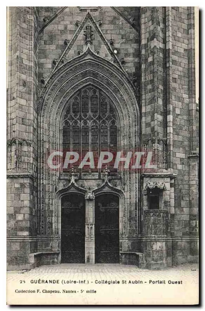 Guérande (Loire-Inf.) - Kollegiatstift St Aubin - Westportal - Sammlung F. Chapeau, Nantes - 5. Tausend - Vorderseite