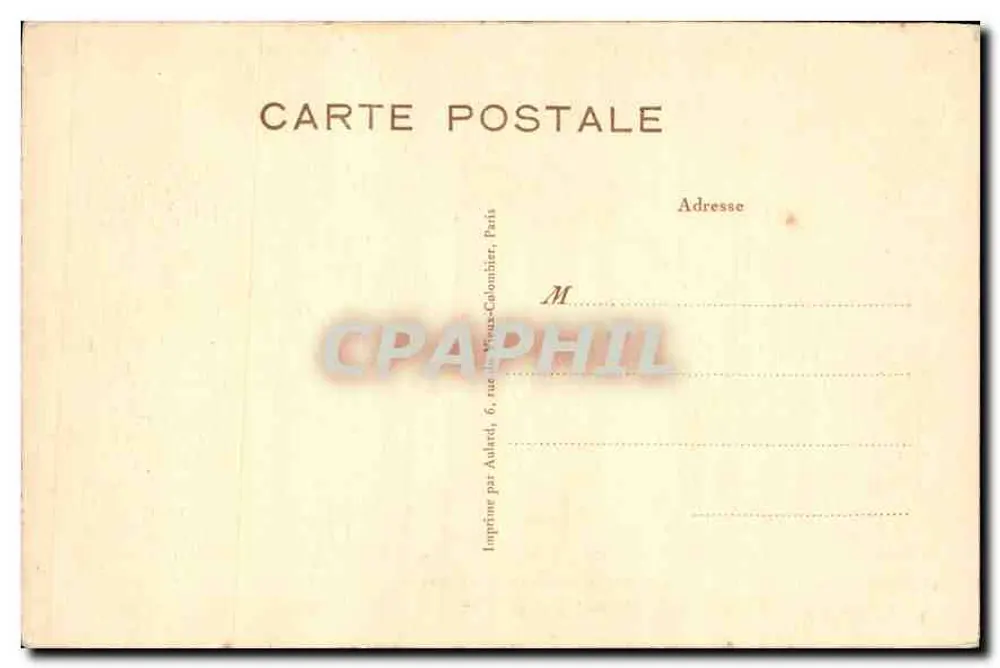 Mutterhaus der Schwestern der Caritas in Nevers oder Konvent Saint-Gildard — Vogelperspektive — Druckerei Colombier, Paris - Rückseite