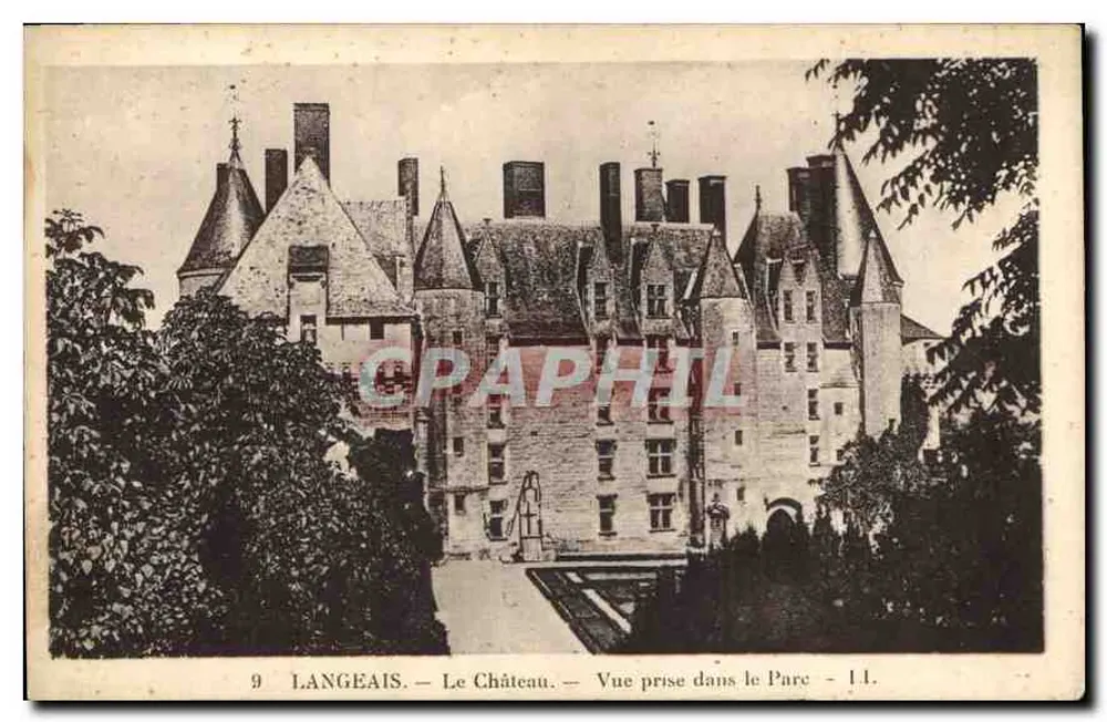 Langeais — Das Schloss — Ansicht aus dem Park — Nr. 9 - Vorderseite