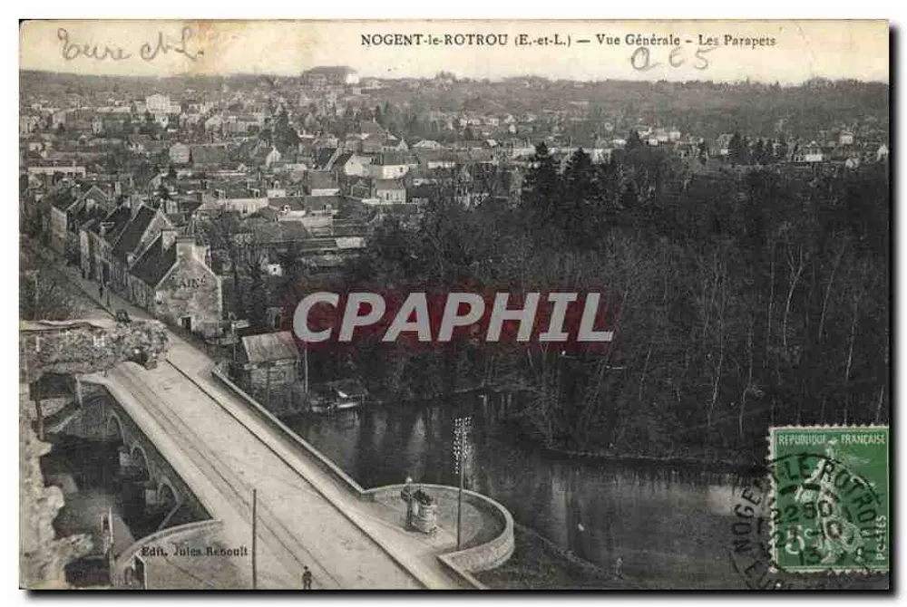 Nogent-le-Rotrou (E.-et-L.) — Vista General — Los Parapetos — Ed. Julien Recoull - Anverso