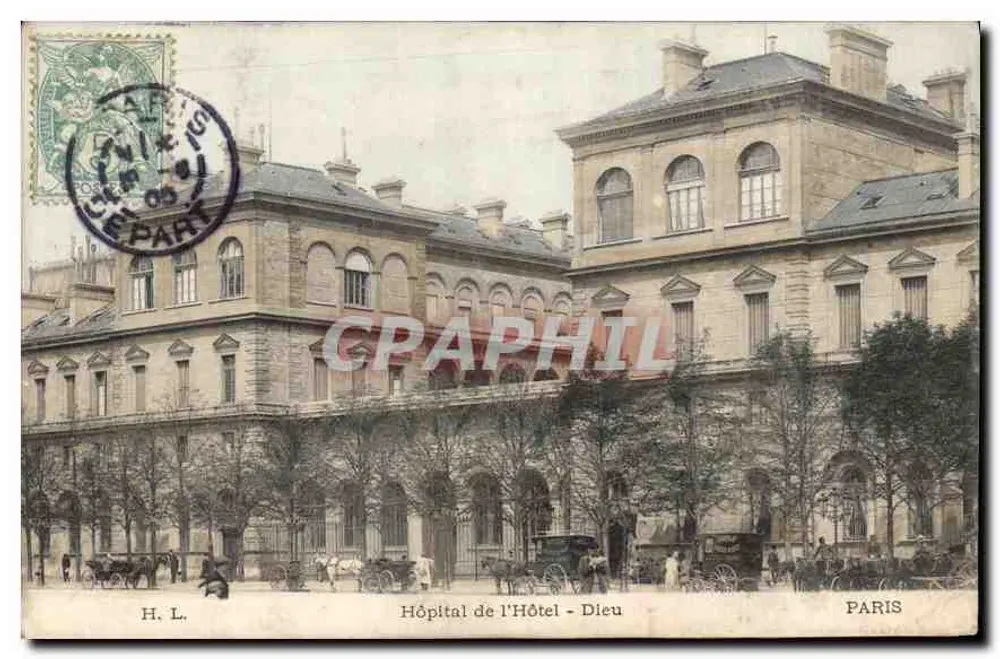 Hôpital de l'Hôtel-Dieu — Paris — H. L. - Recto