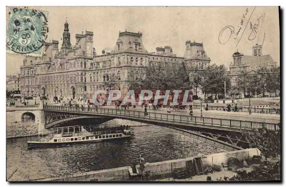 Paris — O Ponte d'Arcole — editor desconhecido, número de série 83 - Frente
