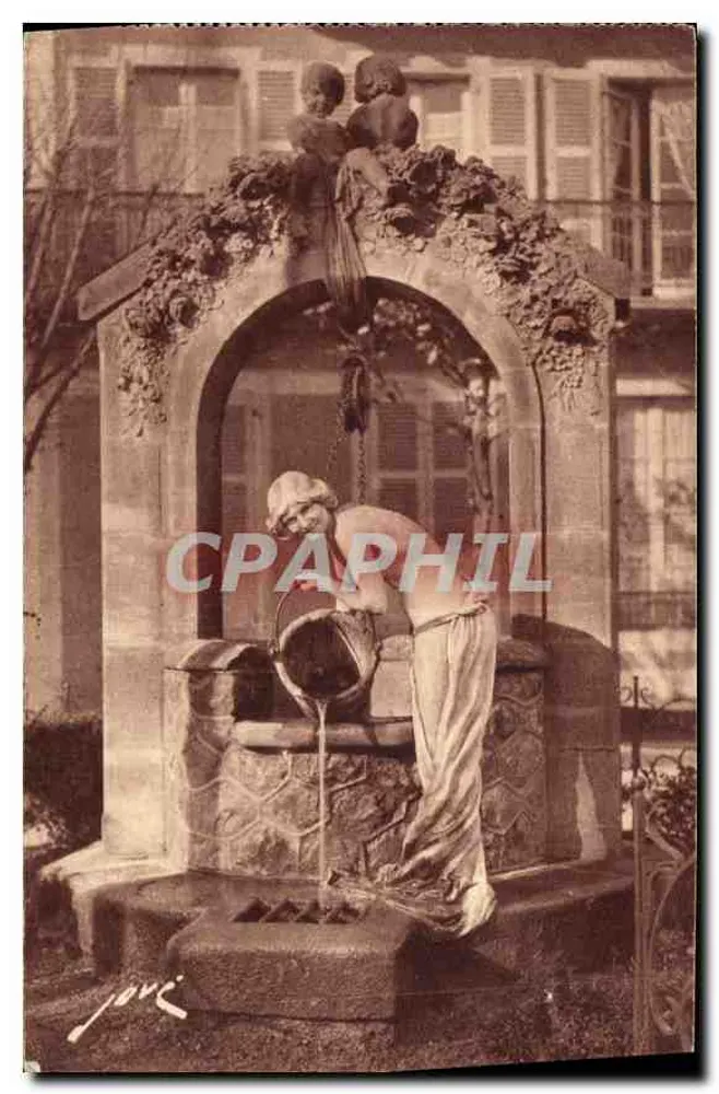 Die Frau am Brunnen — Werk von M. Gadard, Bildhauer — Editions Jové, Pau (B.P.) - Vorderseite