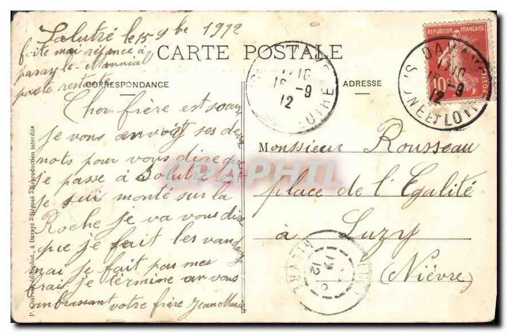 Roche de Solutré — vestígios de uma antiga fortaleza — Le Mâconnais Illustré - Verso