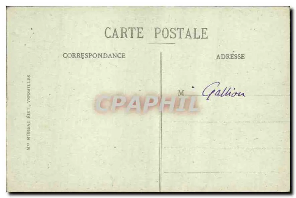Versailles - O Palácio - Fachaleta sobre o Parque — M. Moreau Editor, Versailles, n°10 - Verso