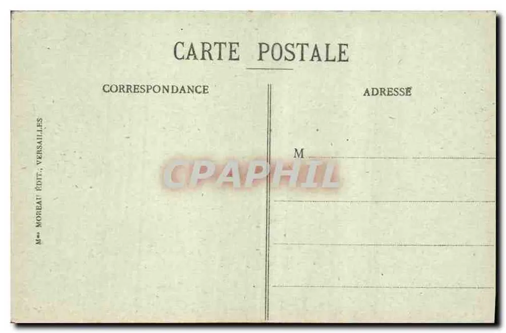Versailles - Grand Trianon in den Gärten — M. Moreau, Verlag, Versailles - Rückseite