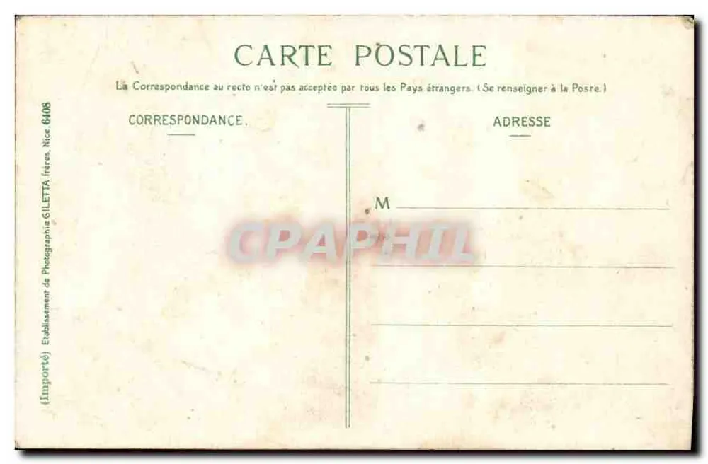 Monte-Carlo - Le Casino et les Jardins — Collection Artistique, Édition Giletta, phot., Nice, n° 719 - Rückseite