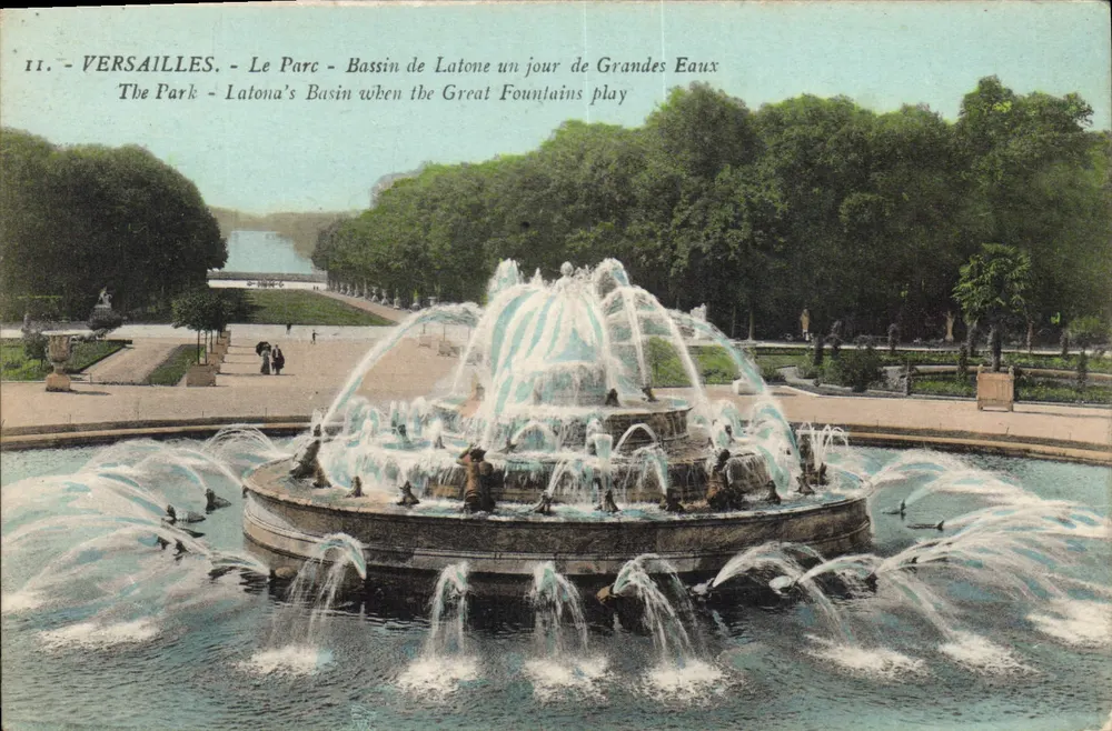 Versailles - Der Park - Bassin de Latone an einem Tag der großen Fontänen - Vorderseite