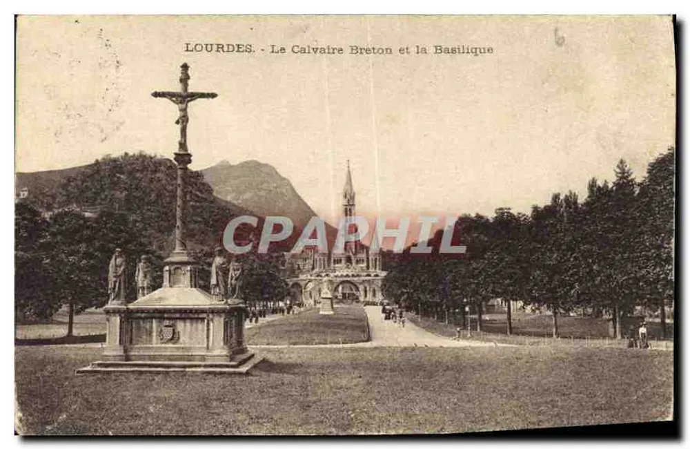 Lourdes - Le Calvaire Breton und die Basilique - Vorderseite