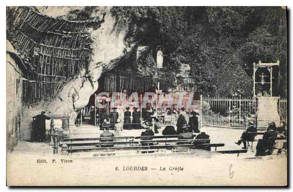 Lourdes — A Gruta — Editor F. Viron, n°6 - Frente
