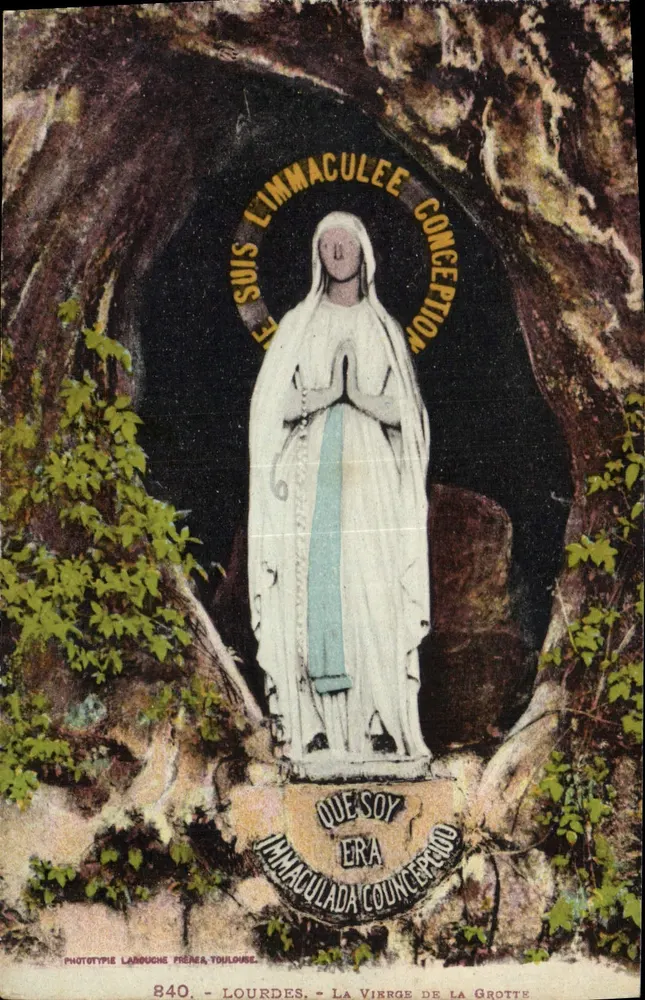 A Virgem da Gruta — Lourdes — Fototipia Labouche Frères, Toulouse, n°840 - Frente