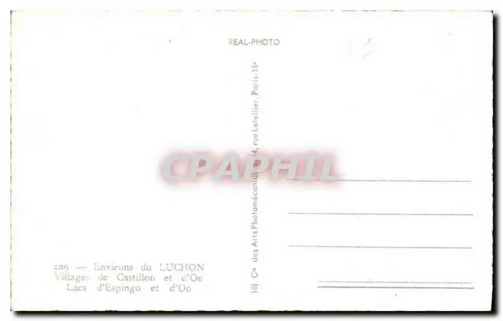 Luchon — Excursão ao Lago d'Oo — REAL-PHOTO - Verso