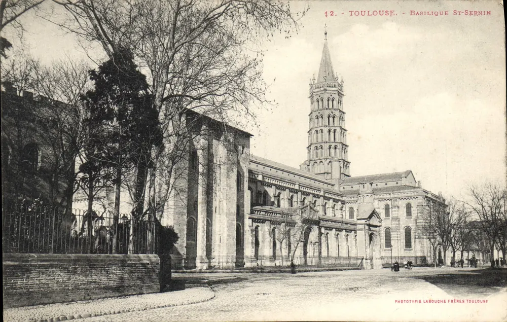 Toulouse - Basílica de São Sernim — Fototipia Larouche Frères Toulouse, n°12 - Frente