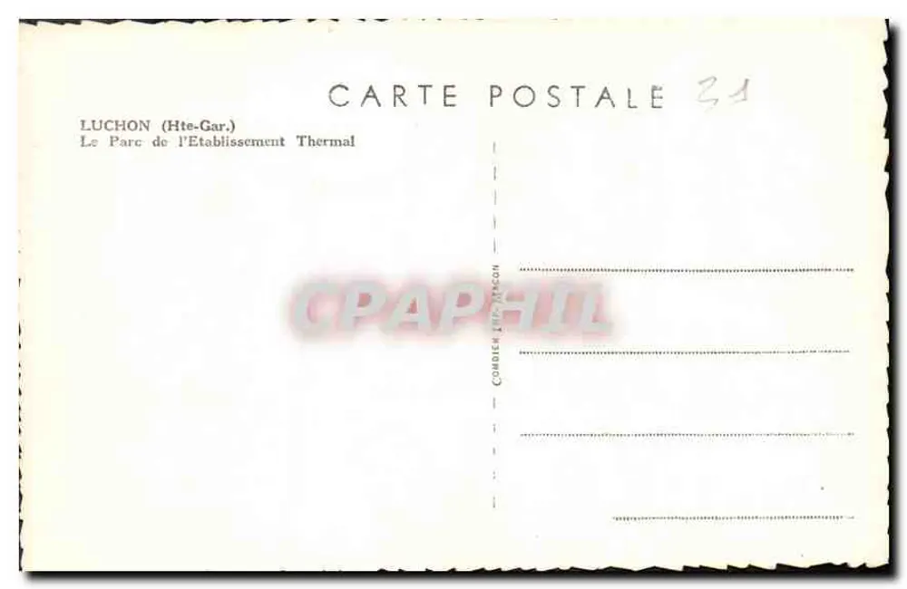 Luchon (Hte-Garonne) — Der Thermalpark — Condier & Fils - Rückseite