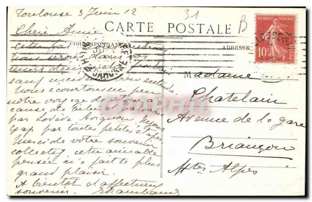 Toulouse — Vista Geral de São Pedro — J. Longi-Béche, editor Toulouse - Verso