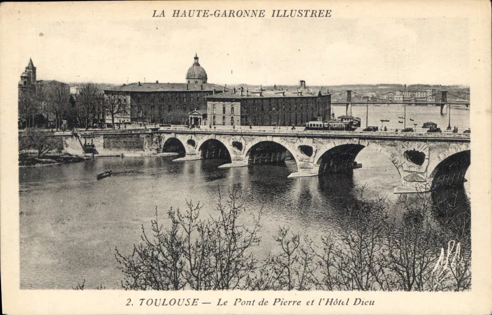 Toulouse — Der Stegbrücke und Hotel Dicu — Illustrierte Haute-Garonne - Vorderseite