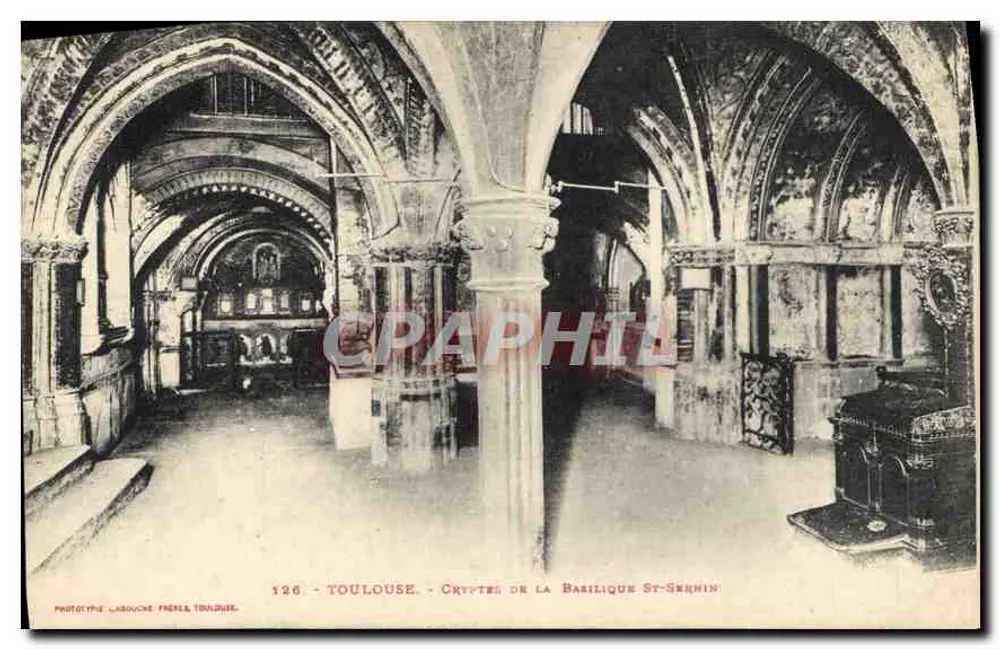 Toulouse - Criptas da Basílica São Sernin — Fototipo Labouche Frères Toulouse, n°126 - Frente