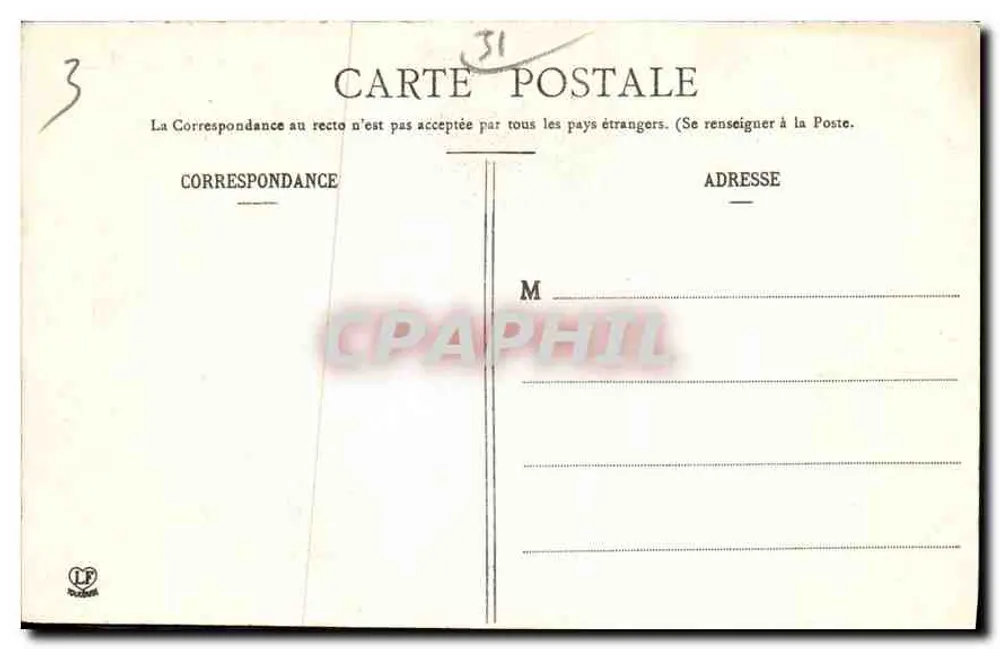 Toulouse - Fachada do Capitole, vista de perfil — editor Paul Gygès, n° 110 - Verso