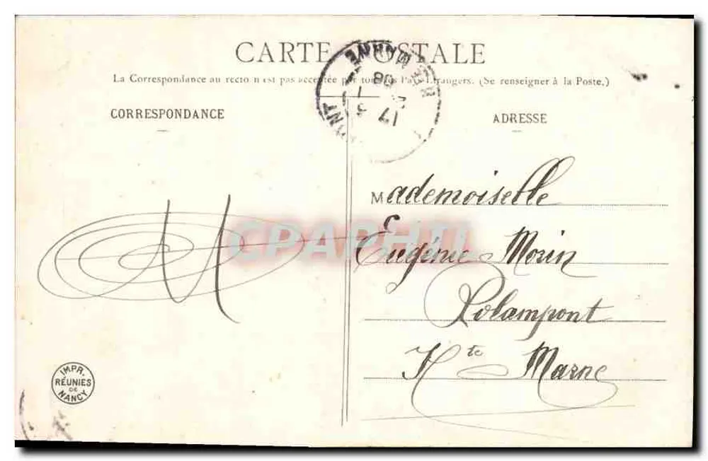 Margerite — Liebesmotiv — Imprimerie Réunies de Nancy - Rückseite