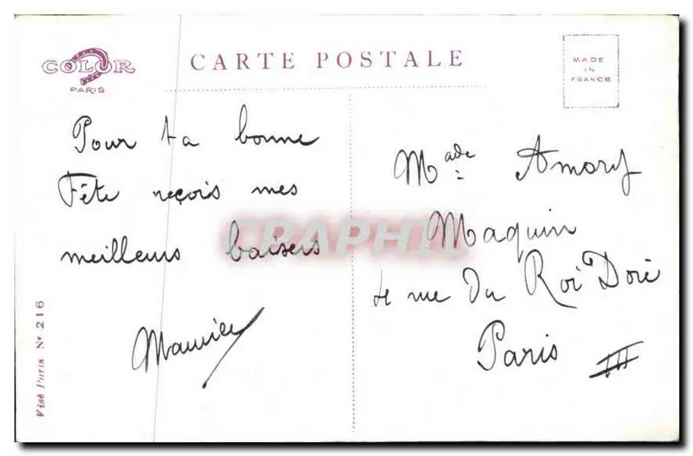 Bom Aniversário — La Dennière em Paris — Color Paris - Verso