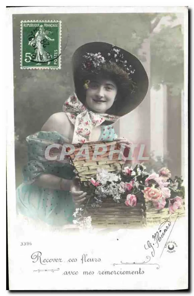 Frau mit Blumenkorb — G. Flora — n°3396 - Vorderseite