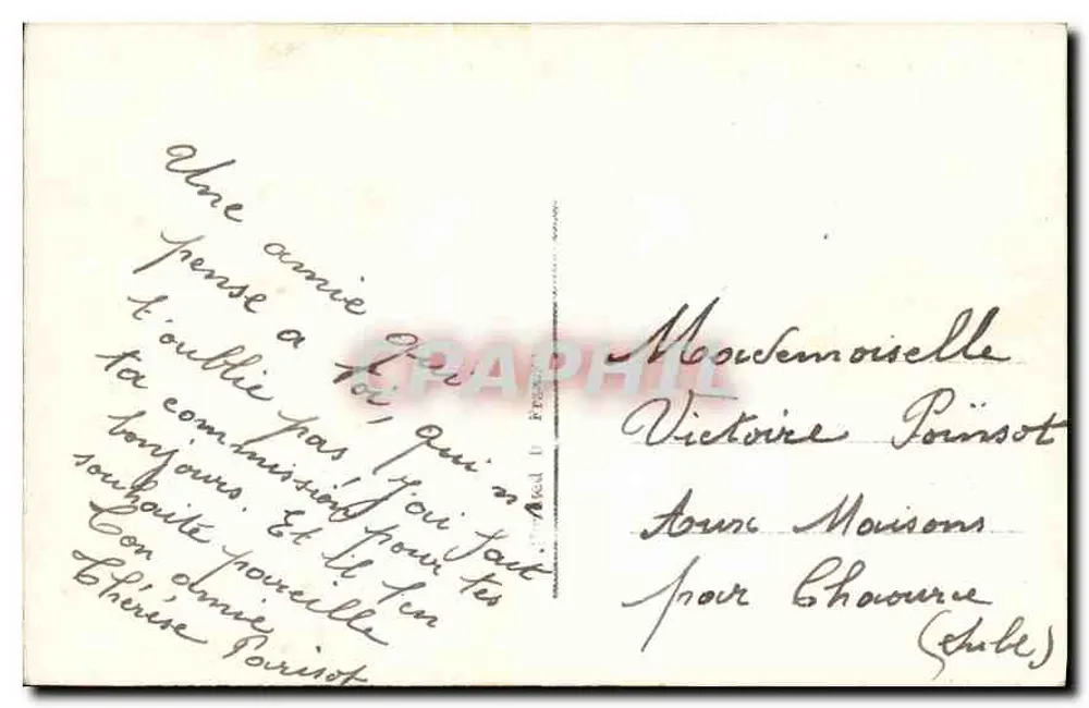 Je t'envoie mes baisers — femme en robe à rayures et écharpe fourrée — éditeur DIX n° 960/3 - Verso