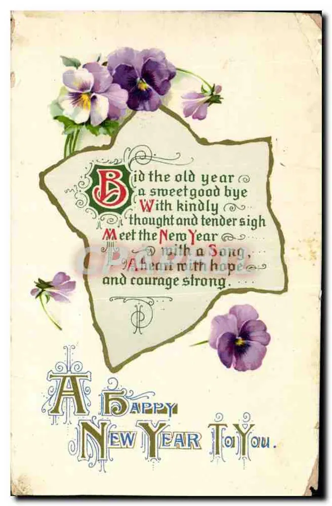 Viooltjes — Nieuwjaar — Brighton, E.C. Series 540, uitgever Willet & Reay, Londen - Voorkant