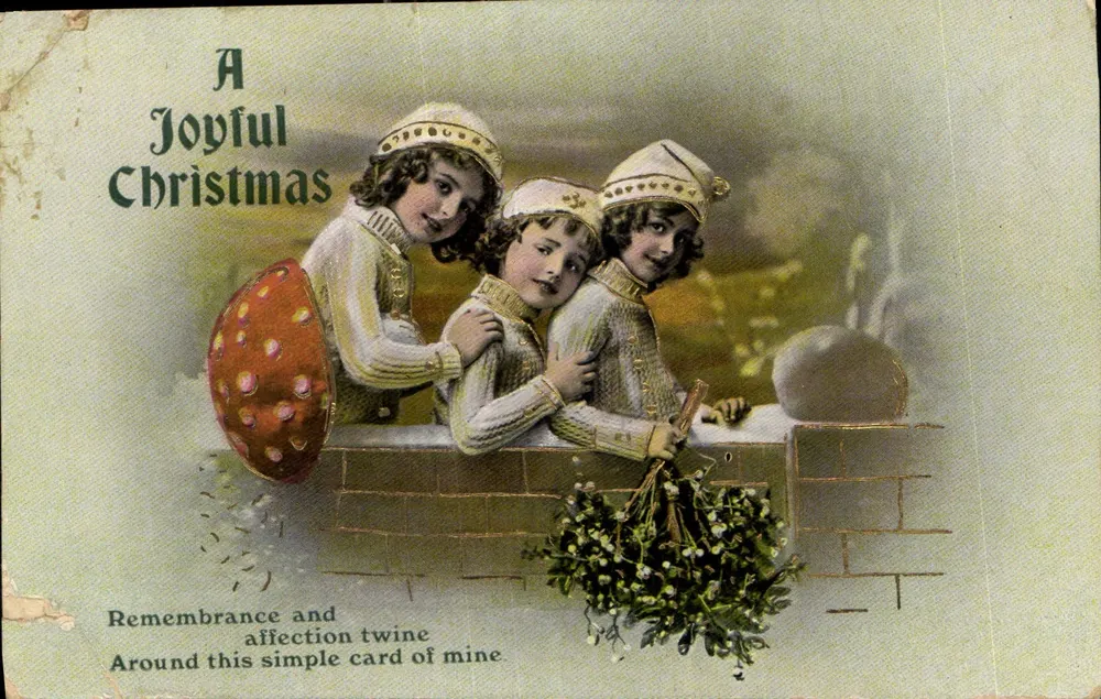 Trois enfants en habits de Noël — A Joyful Christmas — éditeur non visible - Frente