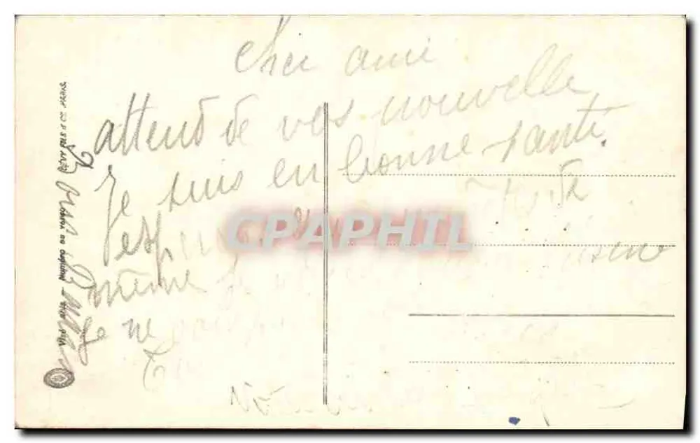 Mulher em vestido verde segurando um vaso grego — Mesange 753 - Verso