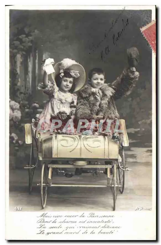 Dois crianças em um landau — Paris, editor N. C. Natural — n° 498 - Frente