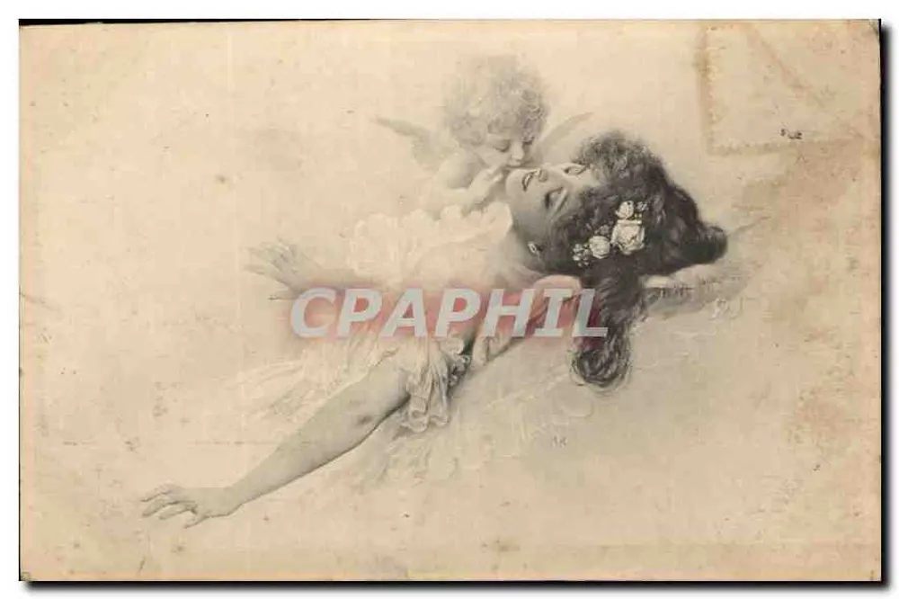 Buscador de amor — anjo e mulher — M. M. Vienne, N° 155 - Frente