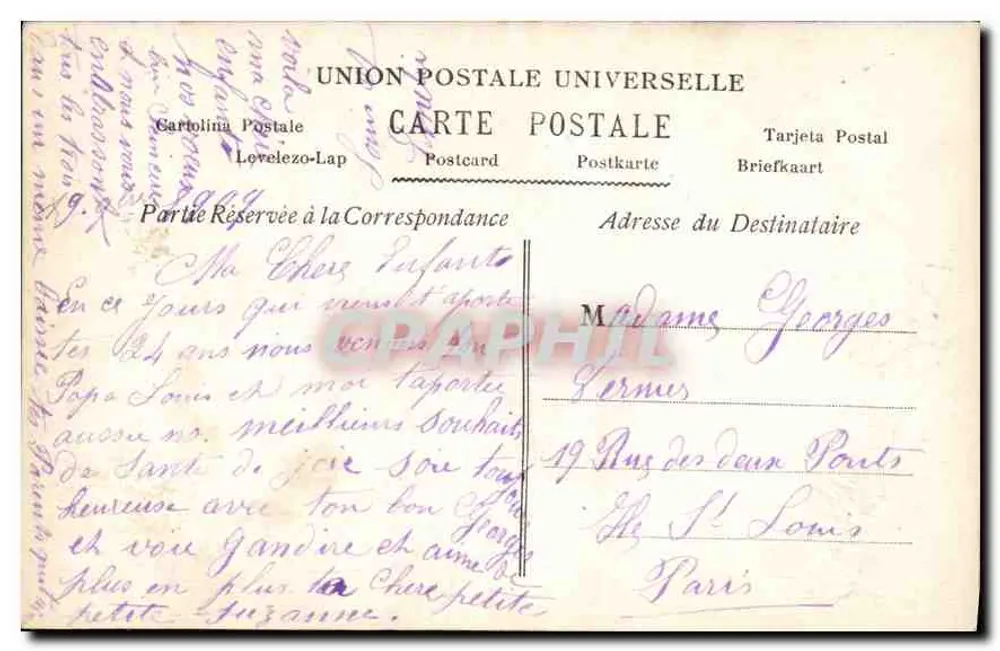 Donna in abito blu — Anniversario — A:N PARIS, n°738 - Verso