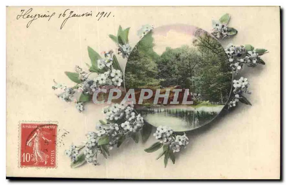 Paisagem florestal — moldura floral — editor não identificado - Frente